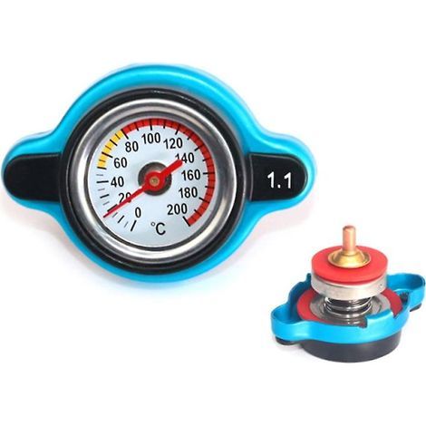 Tapón de radiador de alta presión con indicador de temperatura. Tapón de radiador 0,9/1,1/1,3 bar