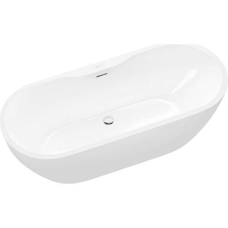 Freistehende Badewanne Bernstein ROMA PLUS 2.0 Acryl Weiß glänzend 180x75x58cm
