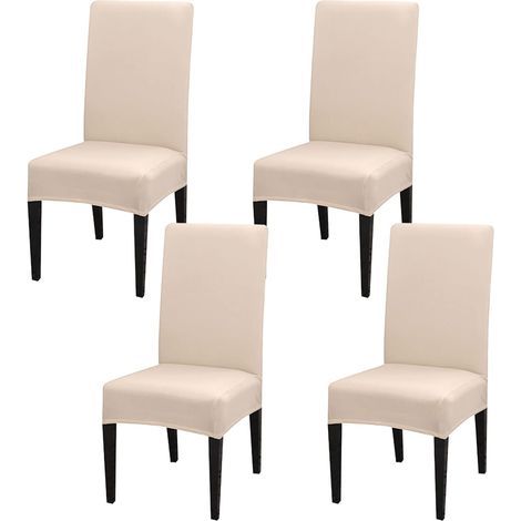 Stretch-Stuhlhussen-Set (4 oder 6 Stück), universell einsetzbar, abnehmbar, waschbar und strapazierfähig, für Esszimmerstühle, geeignet für Zuhause, Hotel, Restaurant, Party, Bankett und Küche. (1/5)