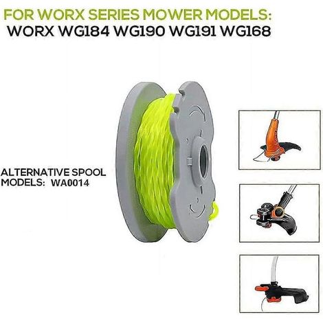 I1l 1 Stück Wa0014 Spule mit Garn für Worx Trimmer Wg190 Wg191 Wg168 Wg184 Z0b Nylongarn (1/4)