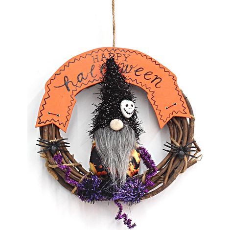 Halloween-Kranz 20 cm, Halloween-Hängedekoration, kleiner Halloween-Kranz (1/5)