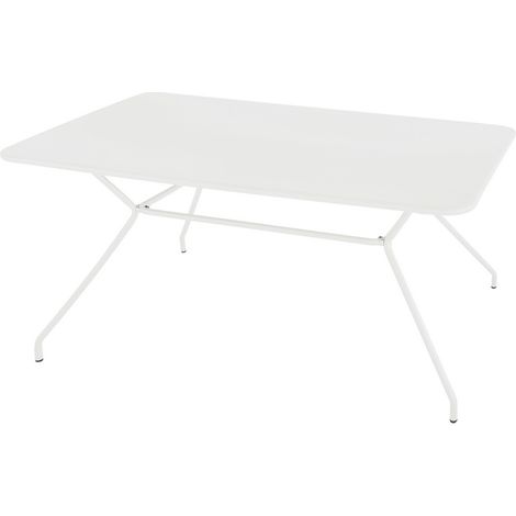 Tavolo da giardino 150x80 cm in metallo bianco - Cara (1/3)