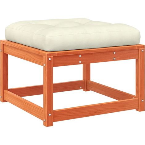 Maison Exclusive - Poggiapiedi da Giardino con Cuscino Marrone Cera Massello Pino (1/5)