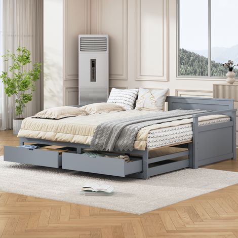 lit adulte double rangement gigogne 90x190 180x190 OKMYHOME (1/5)