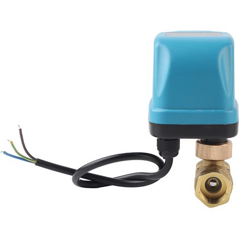 Vanne à boisseau sphérique électrique 2 voies, 3 fils, 2 commandes, moteur synchrone, protection IP68, bleu, AC220V, raccord G1/2 pouce (1/5)