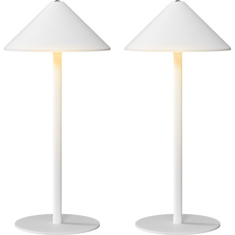 LED-Tischlampe mit USB-Kabel, Touchschalter, Metall, wiederaufladbar, Weiß
