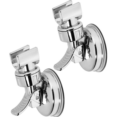 Soporte ajustable para cabezal de ducha de 2 piezas, con ventosa desmontable, no requiere perforación, acabado cromado pulido. (1/5)
