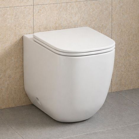 Wc filo muro bianco opaco con scarico tornado e design arrotondato Kora (1/5)