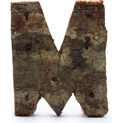 Lettre d'écorce rustique - "M" - 7 cm- Vendu par 1