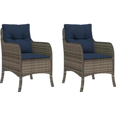Garden Chair  Set of 2  Grey, Navy blue vidaXL (1/5)