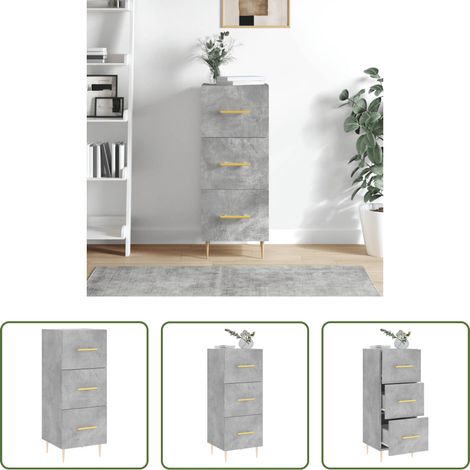 Buffet gris béton - Buffet Gris béton 34,5x34x90 cm Bois d'ingénierie (1/5)