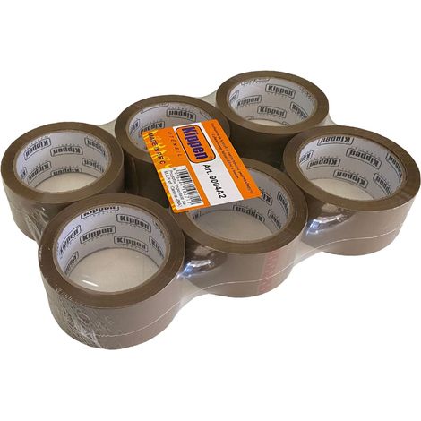 Kippen 9004A2 - Confezione da 6 Rotoli di Nastro Adesivo per Imballaggio. Colore Avana. Misure: 66mt x 50mm.