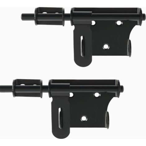 Heavy-Duty Sliding Door Lock, Exterior/Interior, Stainless Steel Gate Latch for Windows, Cupboards and Gardens, Matte Black Finish, 150mm Bar