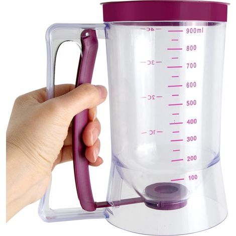 Cake batter dispenser for pancakes, cupcakes, waffles perfect baking tool with measuring label sturdy and durable ABS material (1/5)