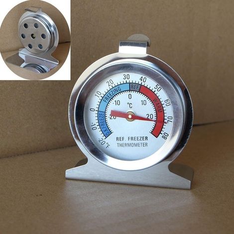 Thermomètre de réfrigérateur en acier inoxydable de haute précision pour unité de refroidissement de congélateur LCD facile à lire (1/5)