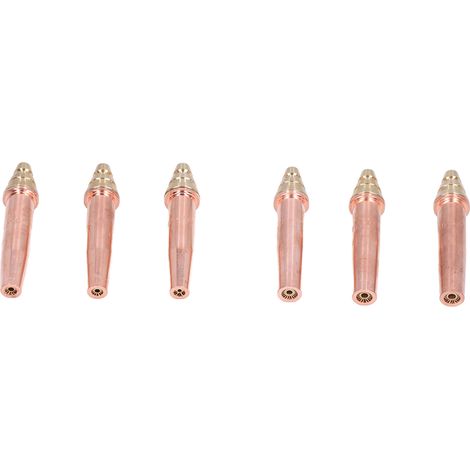 6Pcs/Set Embouts de Coupe Acétylène Laiton Cuivre Propane Buses de Soudage 4 5 6 7 8 9 (1/5)