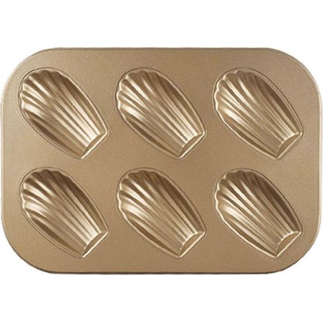 Moule à gâteau résistant aux hautes températures, en forme de coquillage, antiadhésif, démoulage facile, 6 compartiments, pour desserts, biscuits et pâtisseries. Fournitures ménagères Jikaixiang (1/5)