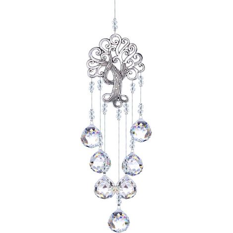 Attrape-soleil arc-en-ciel en cristal, pendentif arbre de vie en métal, à suspendre (1/5)
