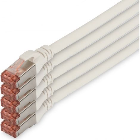 DIGITUS CAT 6 SFTP Patchkabel, 5 Stück, 10m, weiß
