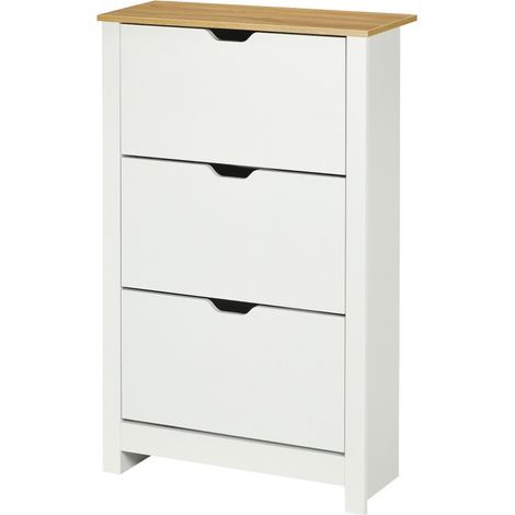 Produit Aurane armoire chaussures range chaussures 18 paires blanc naturel (1/5)