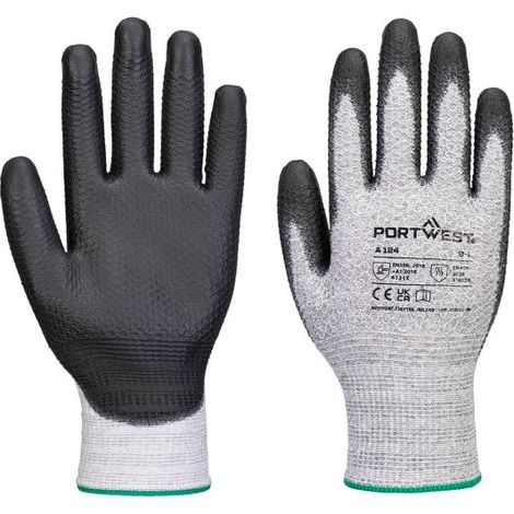 Guante de punto de diamante galga 13 sin costuras PU (12 pares) PORTWEST A124 S