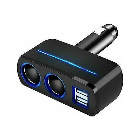 Compatible avec chargeur de voiture, allume-cigare, double prise secteur, répartiteur, double port USB, norme australienne (1/5)