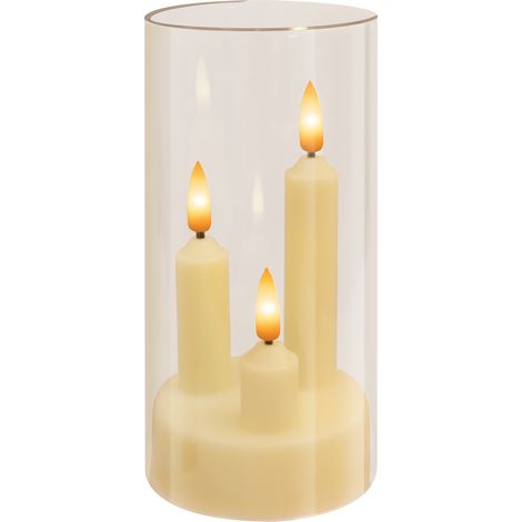 (1 transparente) Bougie LED 3 en 1 avec effet de flamme vacillante, lumière électronique, convient à la décoration intérieure. (1/3)