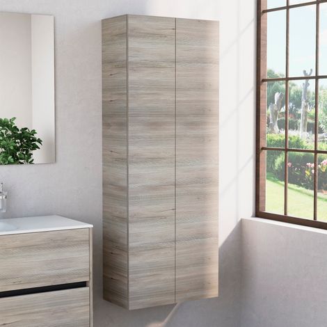 Inda - Colonna bagno con 2 ante e 4 ripiani 60x160 cm - Abete (1/3)