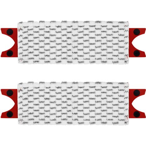 2 recharges pour balai Vileda UltraMax - Tête de balai plate - Accessoires en tissu - Lavables et réutilisables - Pour le nettoyage des sols - 46 x 14 x 1,5 cm (1/5)