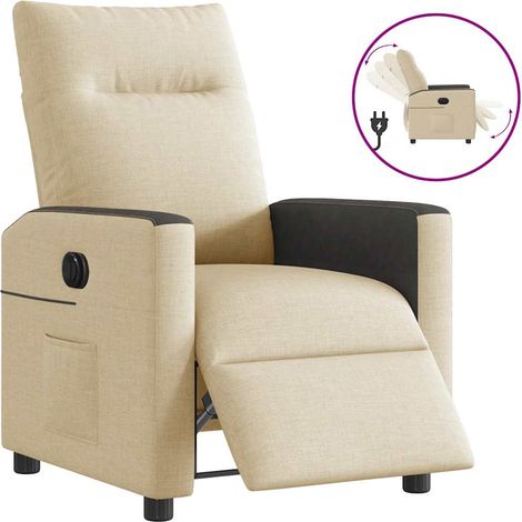 Relaxsessel Elektrisch Creme Stoff