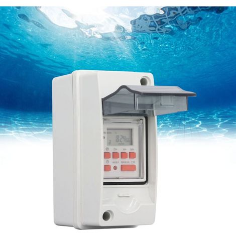 Temporizador de 7 días con 28 horarios de encendido/apagado programables. Pantalla LCD. Temporizador digital con carcasa impermeable. CA 85–265 V. (1/5)