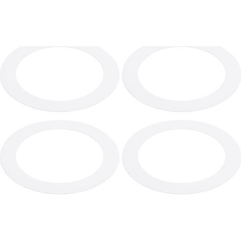4 Piece Recessed Lighting Catch Rings, 4.92" Inner Diameter, 6.69" Outer Diameter, Metal Cover, White Matte Finish (1/5)