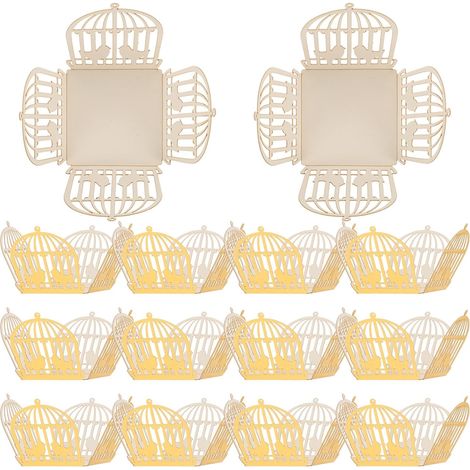 50 Pièces Boîte Chocolat Décorative Mariage et Fête Papier Emballage à Motif Cage Ajourée Emballages Truffes Élégants pour Friandises
