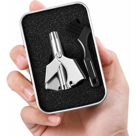 Coupe-poils de nez manuel en acier inoxydable - Coupe-poils de nez sûre et efficace (1/5)