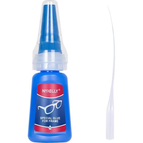 Super Glue pour Collage de Montures de Lunettes, 20 g Colle Forte Colle Liquide Transparente, Adhésif Instantané pour Réparer les en Plastique, Bois, Métal, Caoutchouc et Cuir (1/5)