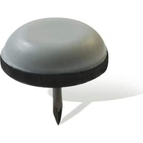 MASIDEF - 8 PEZZI - SCIVOLI PTFE TONDI CON CHIODO Ø25MM - COLORE GRIGIO