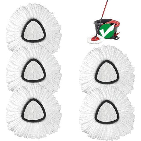 Lot de 5 têtes de balai de rechange compatibles avec les serpillères pivotantes triangulaires Vileda, microfibre, nettoyage en profondeur, lavable en machine et facile à remplacer (1/5)