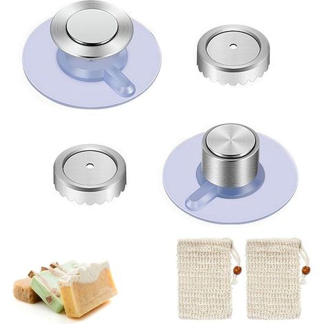 2 Pièces Porte Savon Aimanté Porte-Savon Aimanté avec Ventouse Porte Savon Magnetique Inoxydable Mural Porte-Savon Magnétique Savon Magnétique Porte Aimant Savon pour Salle de Bain Cuisine