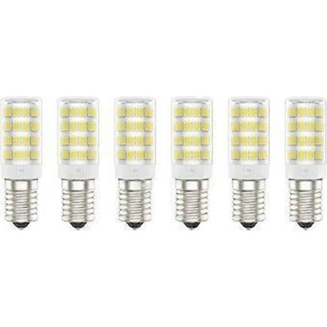 Ampoules LED E14, 5 W (équivalent à 50 W), blanc froid (6 000 K), 220-240 V CA, sans scintillement, non dimmable, 300 lumens, IRC 80, lot de 6 - (blanc froid, 5 W) [E (1/5)