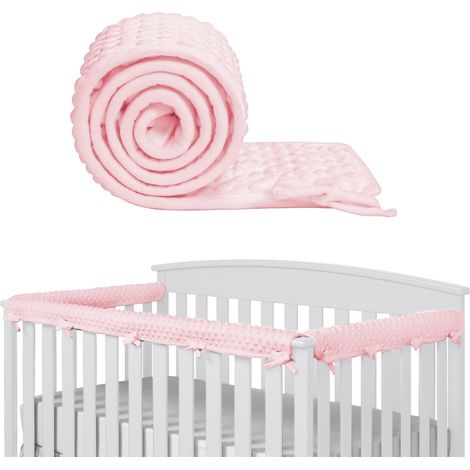3pcs Protection de Barre de lit pour Enfants 128x18cm/68x18cm Gaine de Sécurité Autour du lit Barrière de lit Convient aux Prévention des Collisions de Rail Latéral et Rail Avant (Rose) (1/5)