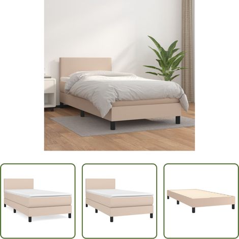 Kunstleder Matratze - Boxspringbett Matratze Cappuccino-Braun 100x200cm Kunstleder (1/5)