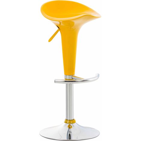 Tabouret de bar Saddle avec Assise en plastique pied en métal Jaune (1/5)