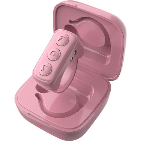 Télécommande Bluetooth - Défilement Page - Enregistrement Vidéo Appareil Photo - Compatible iOS Android - Autonomie 14 h - Boîtier de Chargement - Rose (1/5)