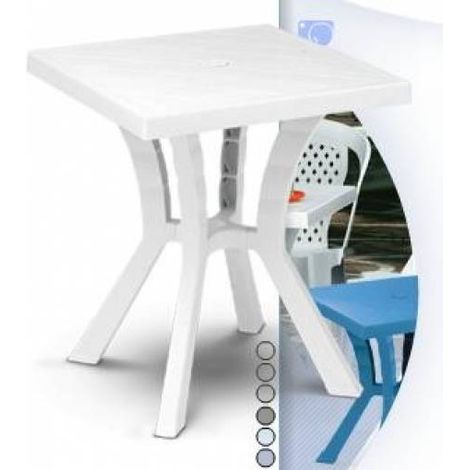 TAVOLO DA GIARDINO IN RESINA MOD. RIGOLETTO COLORE BIANCO MISURA 60X60 CM