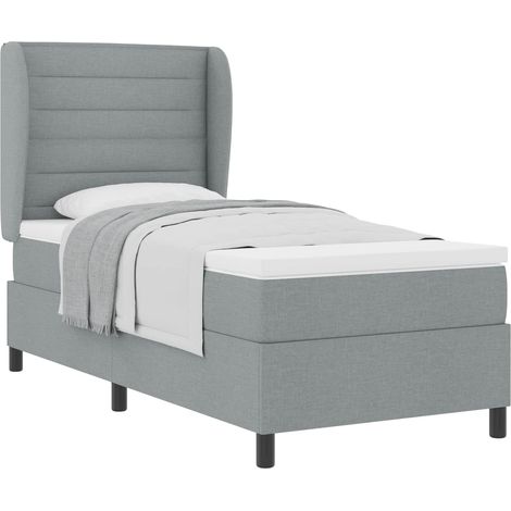 Maison Exclusive - Lit à ressorts avec matelas Gris clair 80 x 200 cm tissu