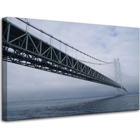Stampa su tela Architettura Ponte Giappone 80x50 Asia Mare nella nebbia