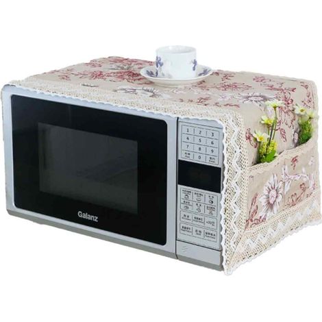 Housse de four à micro-ondes résistante à l'huile, housse de four à micro-ondes multi-usage en coton et lin anti-poussière (1/5)