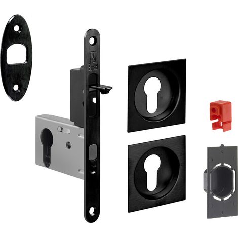 KIT MANIGLIE QUADRO PORTA SCORR CILINDRO EASY G500T NERO