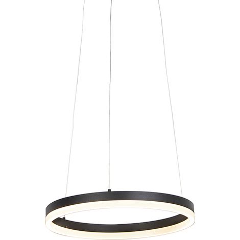 Design-Ring-Hängelampe schwarz 40 cm inkl. LED und Dimmer - Anello