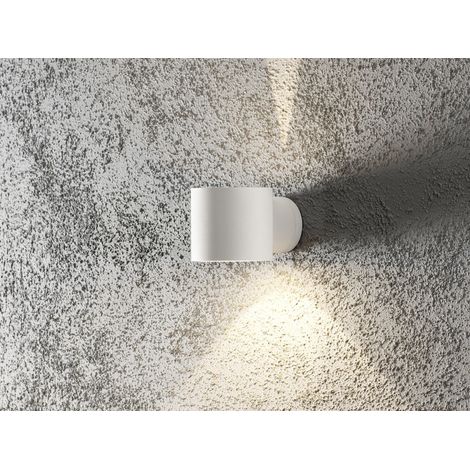 LED Außenwandleuchte runder Wandspot Up-Down, Höhe 9cm, Weiß (1/5)